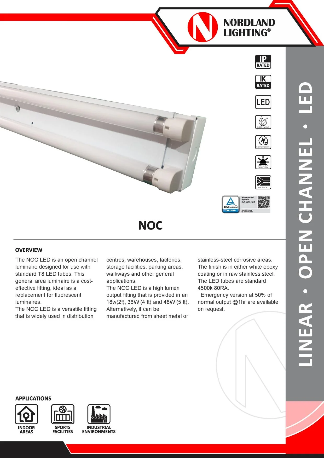 NL15 Nordland NOC Open Channel Luminaire